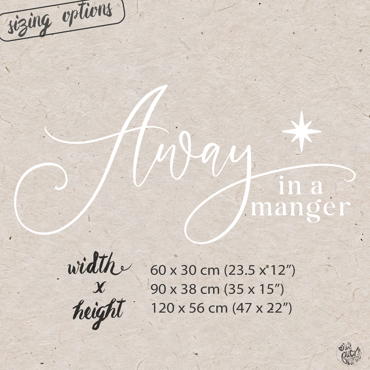 Away In A Manger Christmas Reusable Nativity Quote Window Cling
