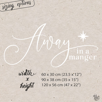 Away In A Manger Christmas Reusable Nativity Quote Window Cling