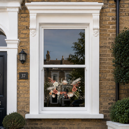 Custom Text Autumn Bohemain Flower Window Cling - Autumn Shop Display