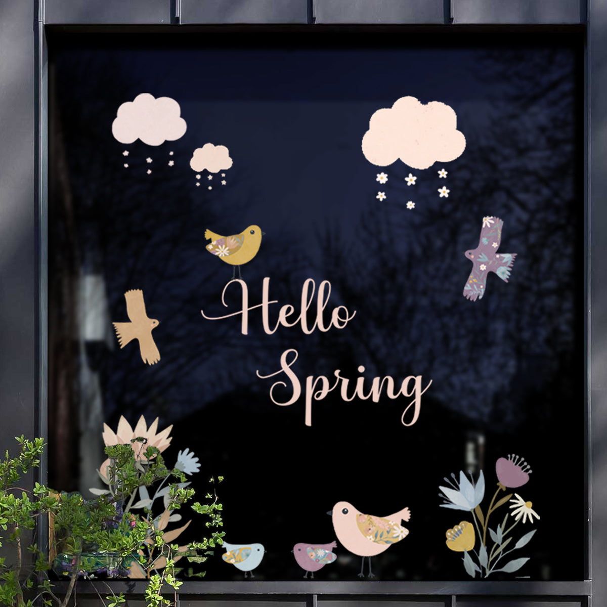 Hello Spring Window Decal Set