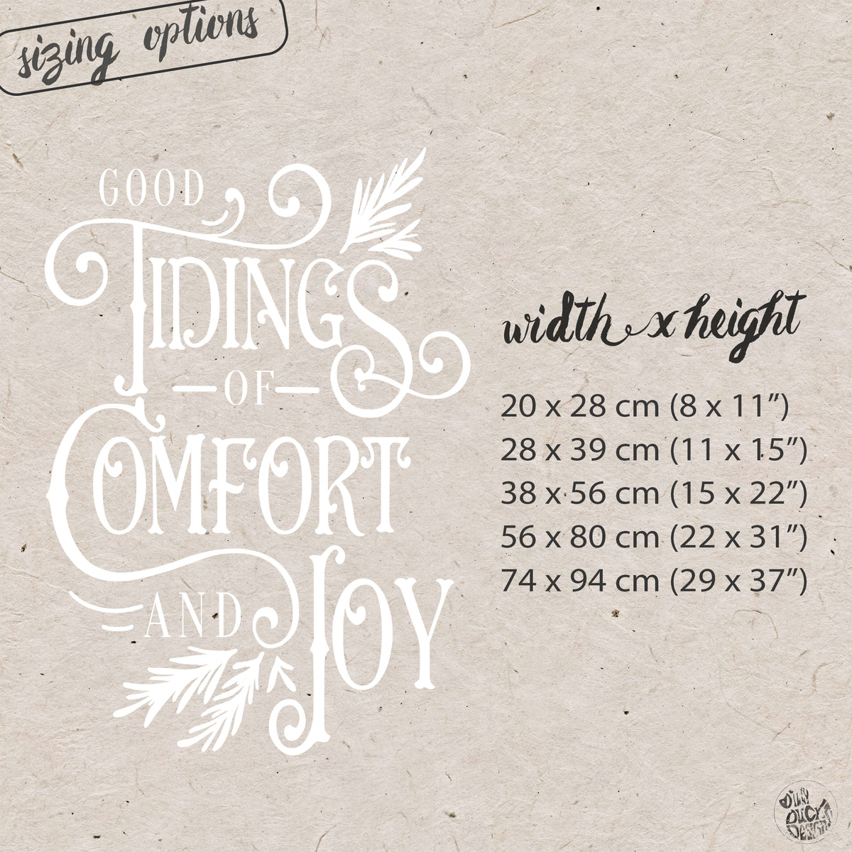 Good Tidings Reusable White Christmas Carol Quote Nativity Window Cling