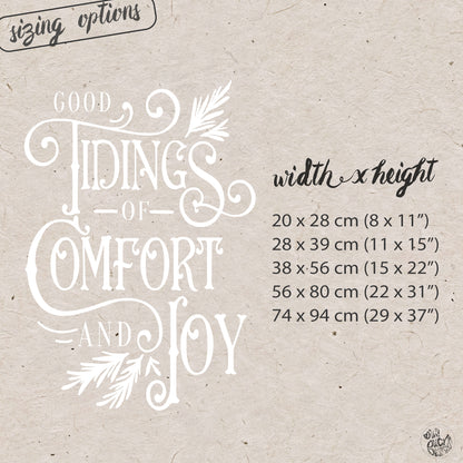 Good Tidings Reusable White Christmas Carol Quote Nativity Window Cling