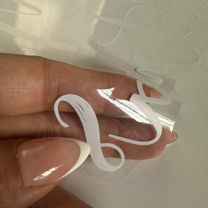 White Hand Drawn Merry Christmas Window Decal Set