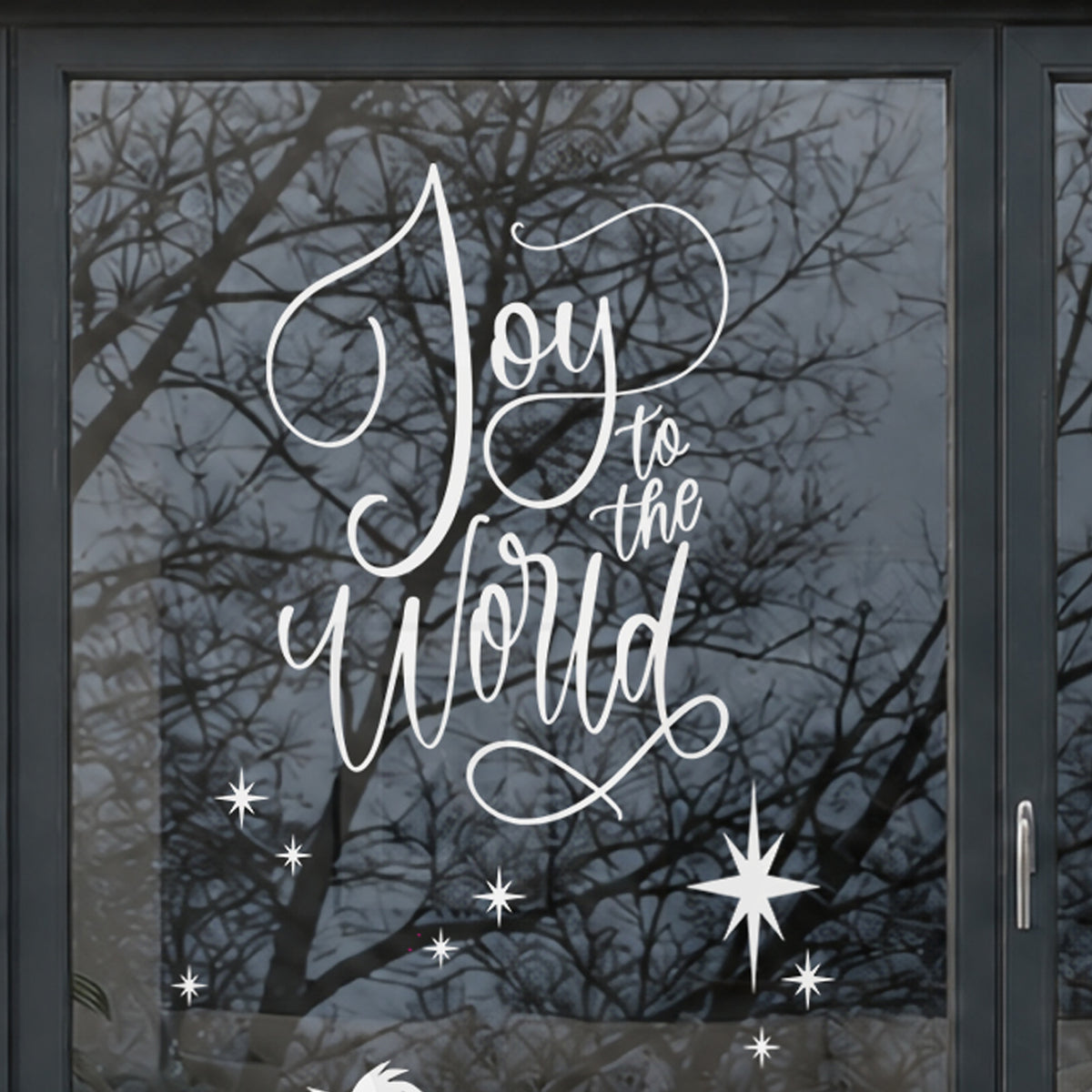 Joy To The World Reusable White Christmas Carol Quote Nativity Window Cling