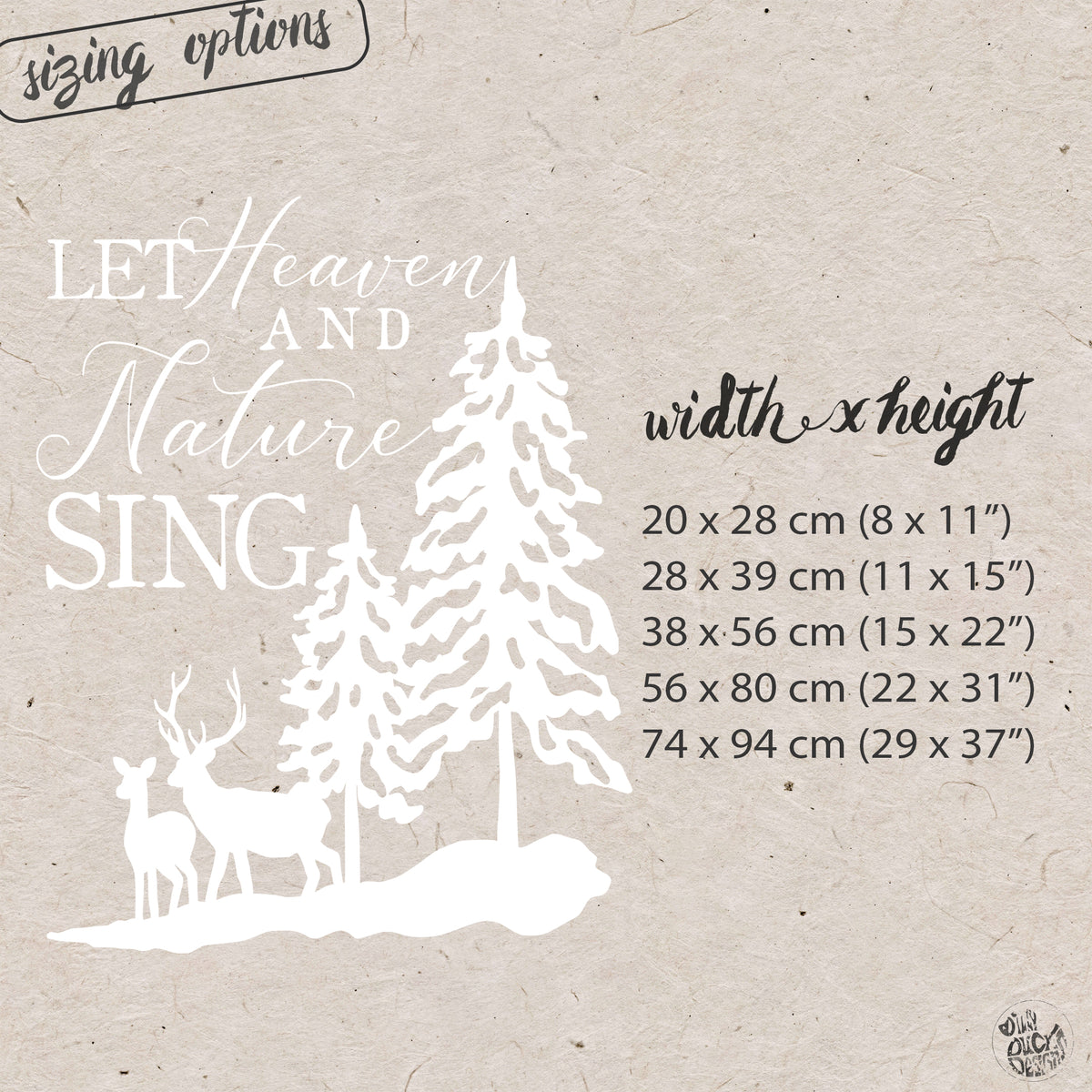 Let Heaven And Nature Sing Reusable White Christmas Carol Quote Nativity Window Cling