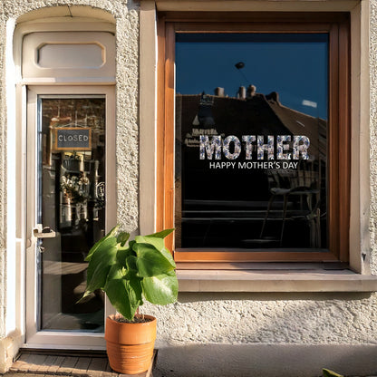 Happy Mother's Day Magical Botanical Flowers Window Decal Quote