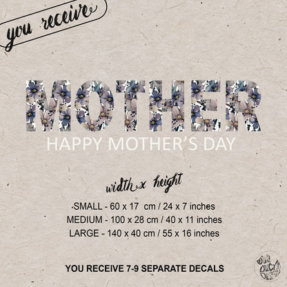 Happy Mother's Day Magical Botanical Flowers Window Decal Quote