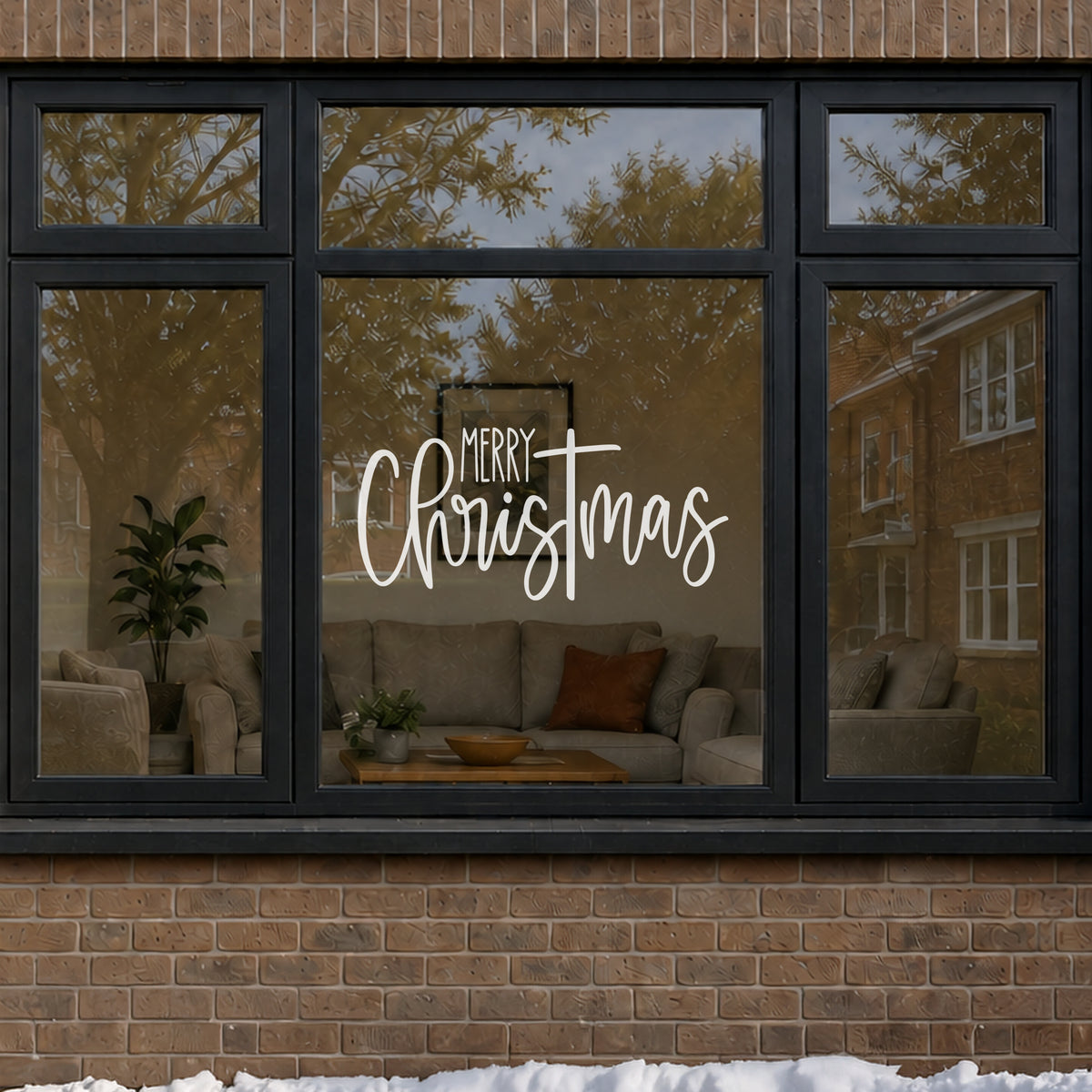 Merry Christmas Reusable Quote Window Cling