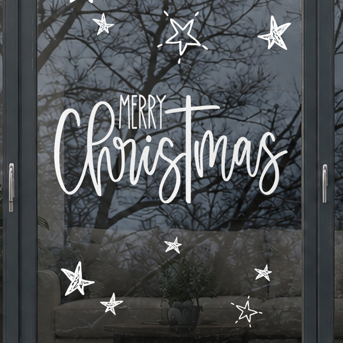 Merry Christmas Reusable Quote Window Cling