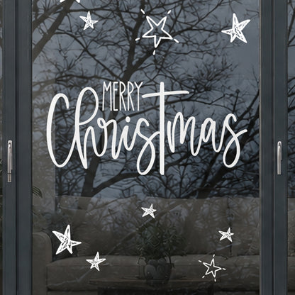 Merry Christmas Reusable Quote Window Cling