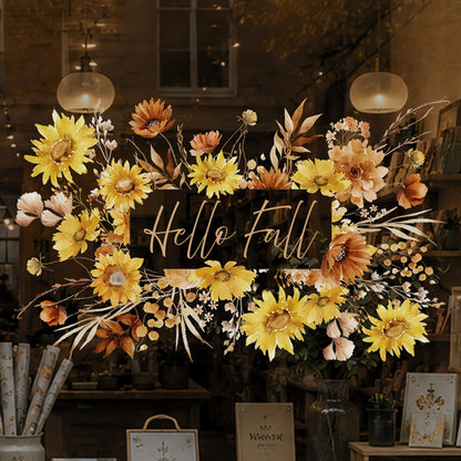 Custom Quote Ombre Sunflower Shop Window Cling