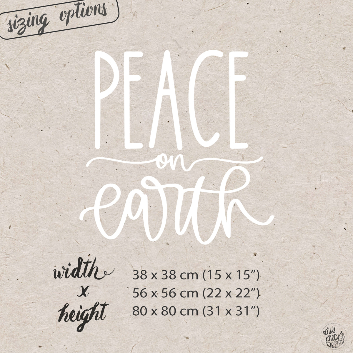 Peace On Earth Christmas Carol Reusable White Quote Window Cling