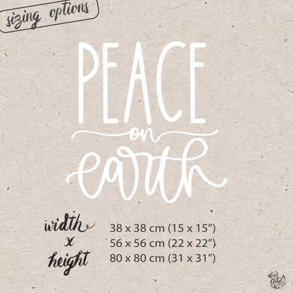 Peace On Earth Christmas Carol Reusable White Quote Window Cling