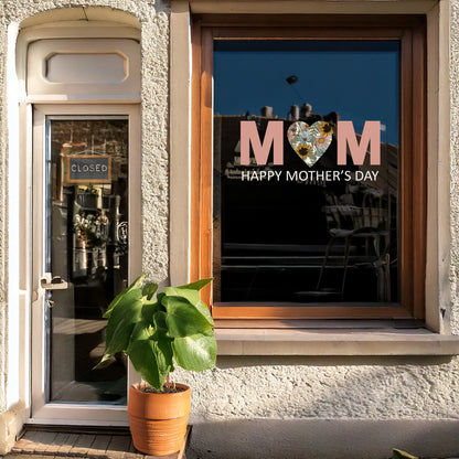 Happy Mother's Day Retro Flowers MOM Window Decal Quote