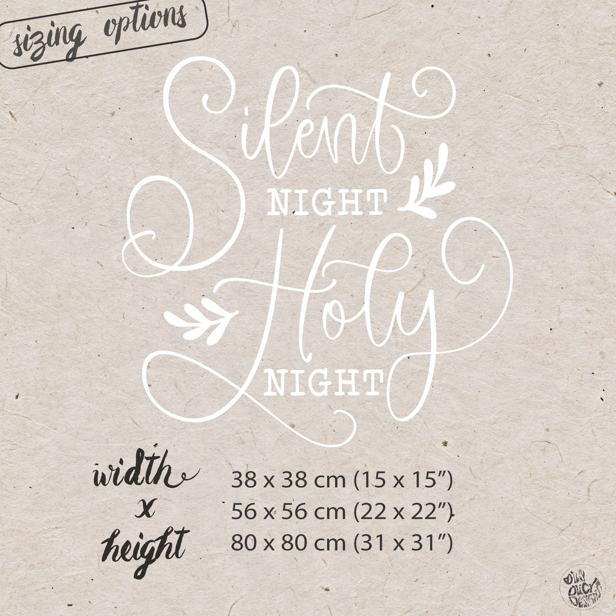 Silent Night Christmas Carol Reusable White Quote Window Cling