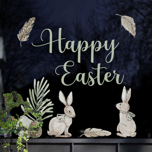 Happy Easter Spring Watercolour Window Decal Set