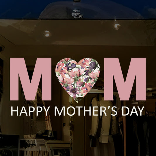 Happy Mother's Day Summer Flowers MOM Window Decal Quote