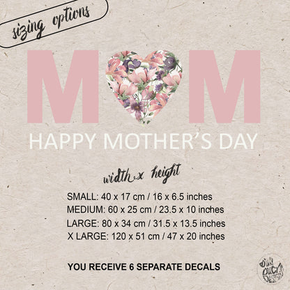 Happy Mother's Day Summer Flowers MOM Window Decal Quote