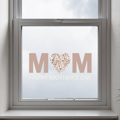 Happy Mother's Day Pink Flowers MOM Window Decal Quote