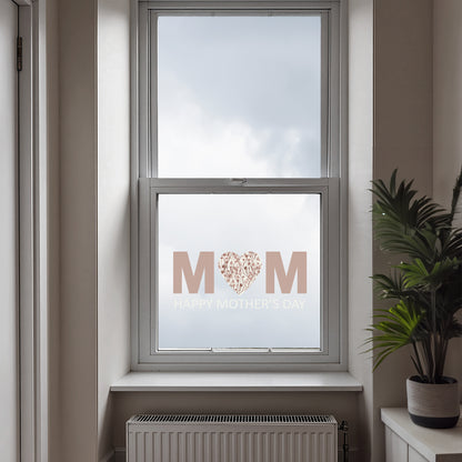 Happy Mother's Day Pink Flowers MOM Window Decal Quote