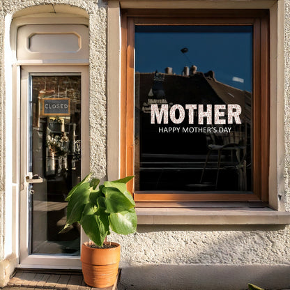 Happy Mother's Day Summer Flowers Window Decal Quote