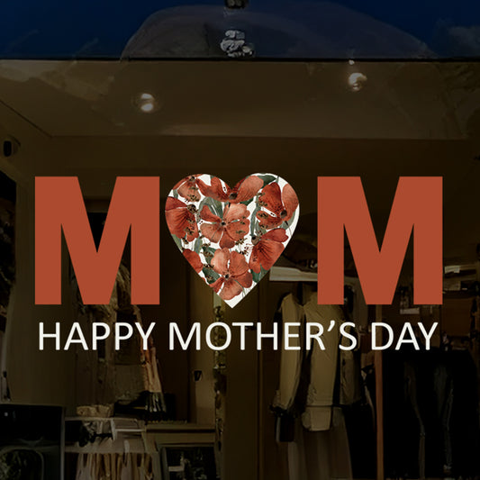 Happy Mother's Day Red Poppy MOM Window Decal Quote