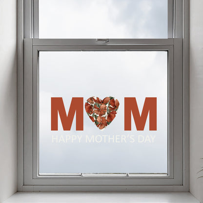 Happy Mother's Day Red Poppy MOM Window Decal Quote
