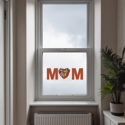 Happy Mother's Day Red Poppy MOM Window Decal Quote