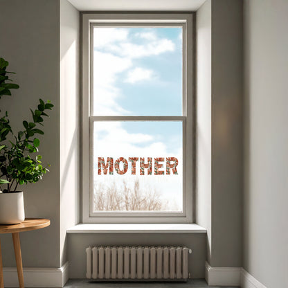 Happy Mother's Day Red Poppy Window Decal Quote