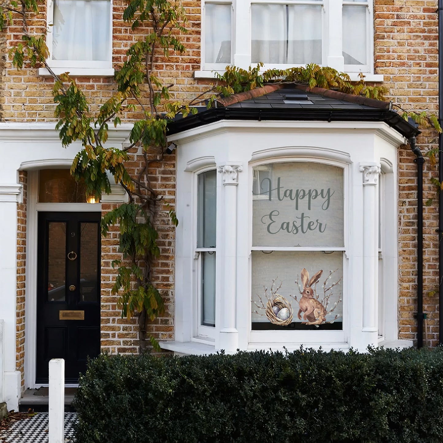 Happy Easter Willow Spring Window Decal Set