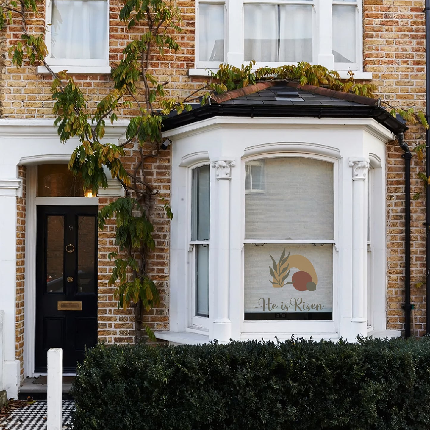 Boho He Is Risen Easter Empty Tomb Window Decal