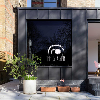'He Is Risen' Easter Window Decal - Chalk effect