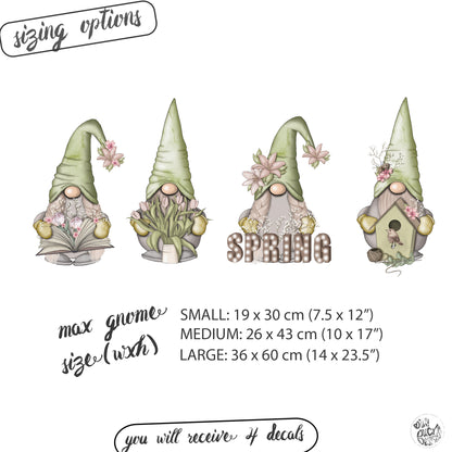 Hello Spring Green Gnome Window Decal Set