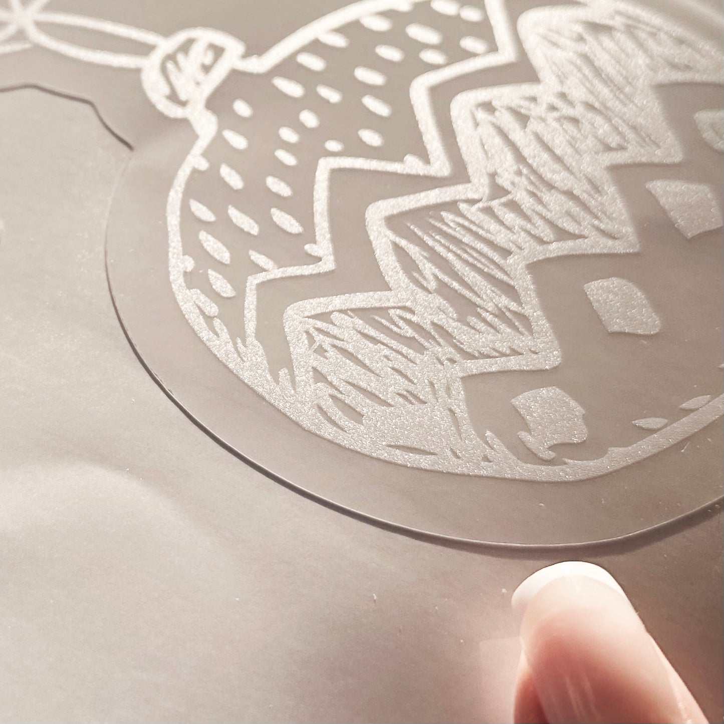 White Hand Drawn Baubles Window Decals