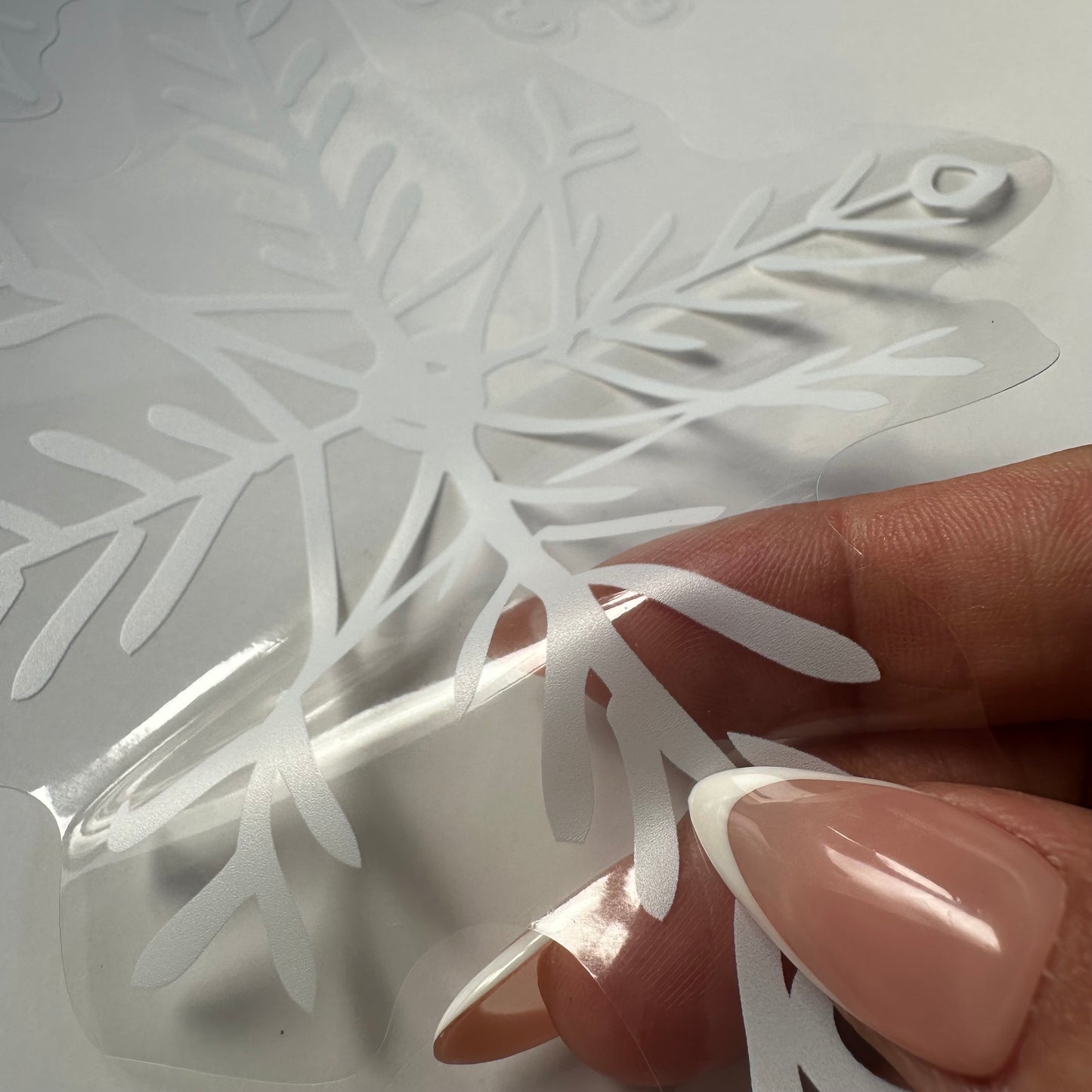 20 White Hand Drawn Snowflakes Window Decals