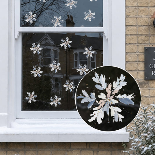 Watercolour Blue Snowflakes - Classy Christmas Window Decoration