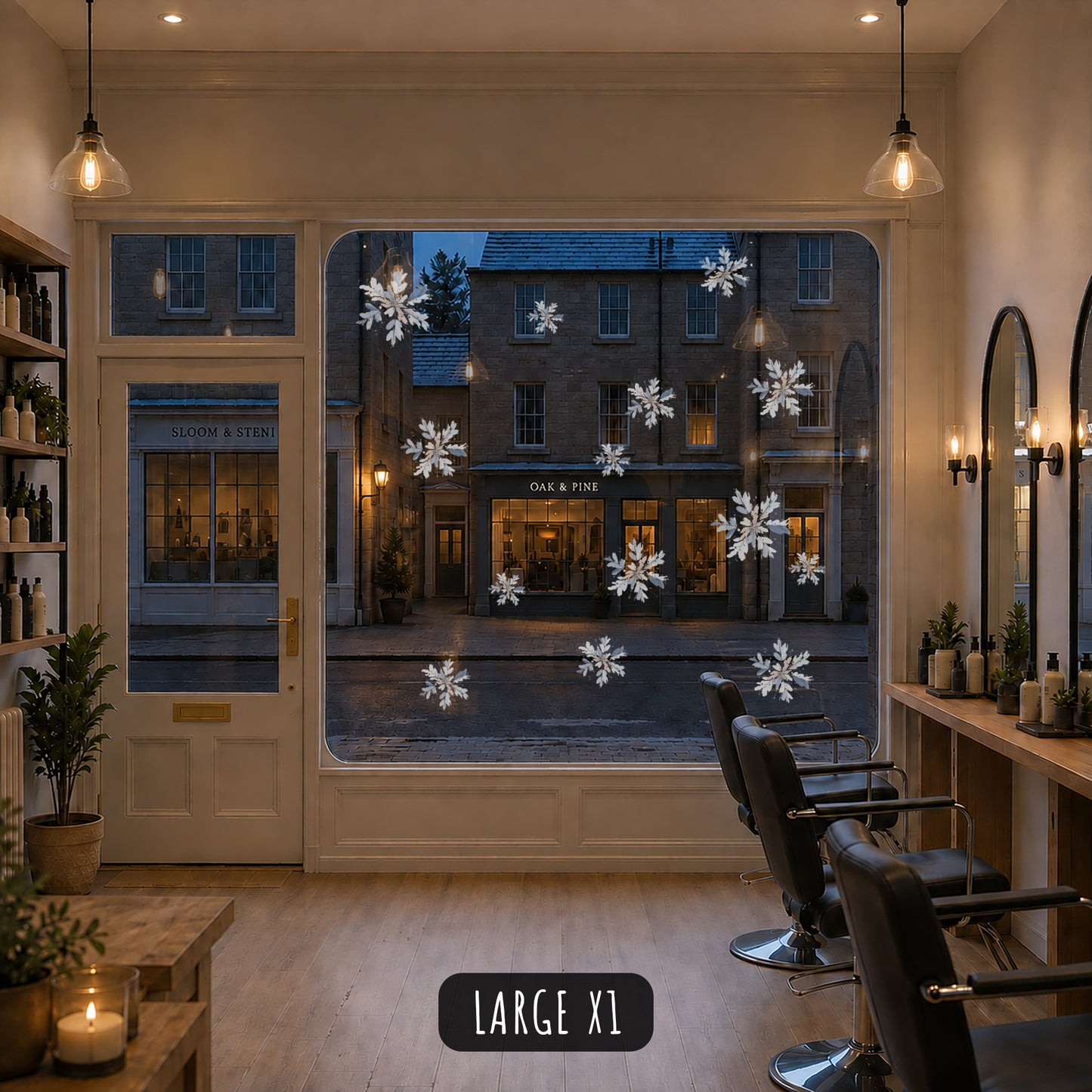 Watercolour Blue Snowflakes - Classy Christmas Window Decoration