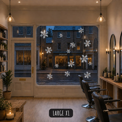 Watercolour Blue Snowflakes - Classy Christmas Window Decoration