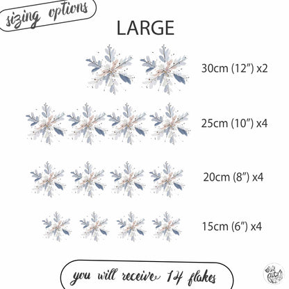 Watercolour Blue Snowflakes - Classy Christmas Window Decoration
