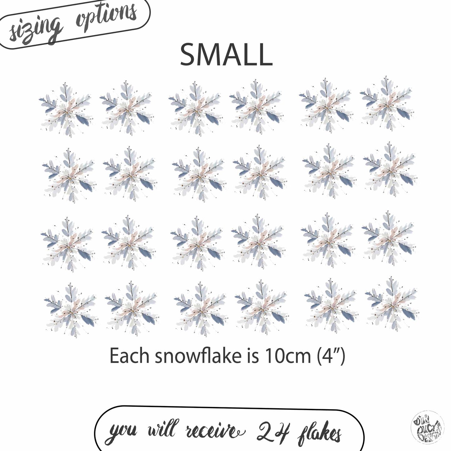 Watercolour Blue Snowflakes - Classy Christmas Window Decoration