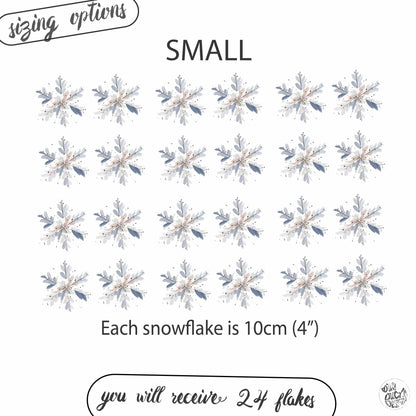 Watercolour Blue Snowflakes - Classy Christmas Window Decoration