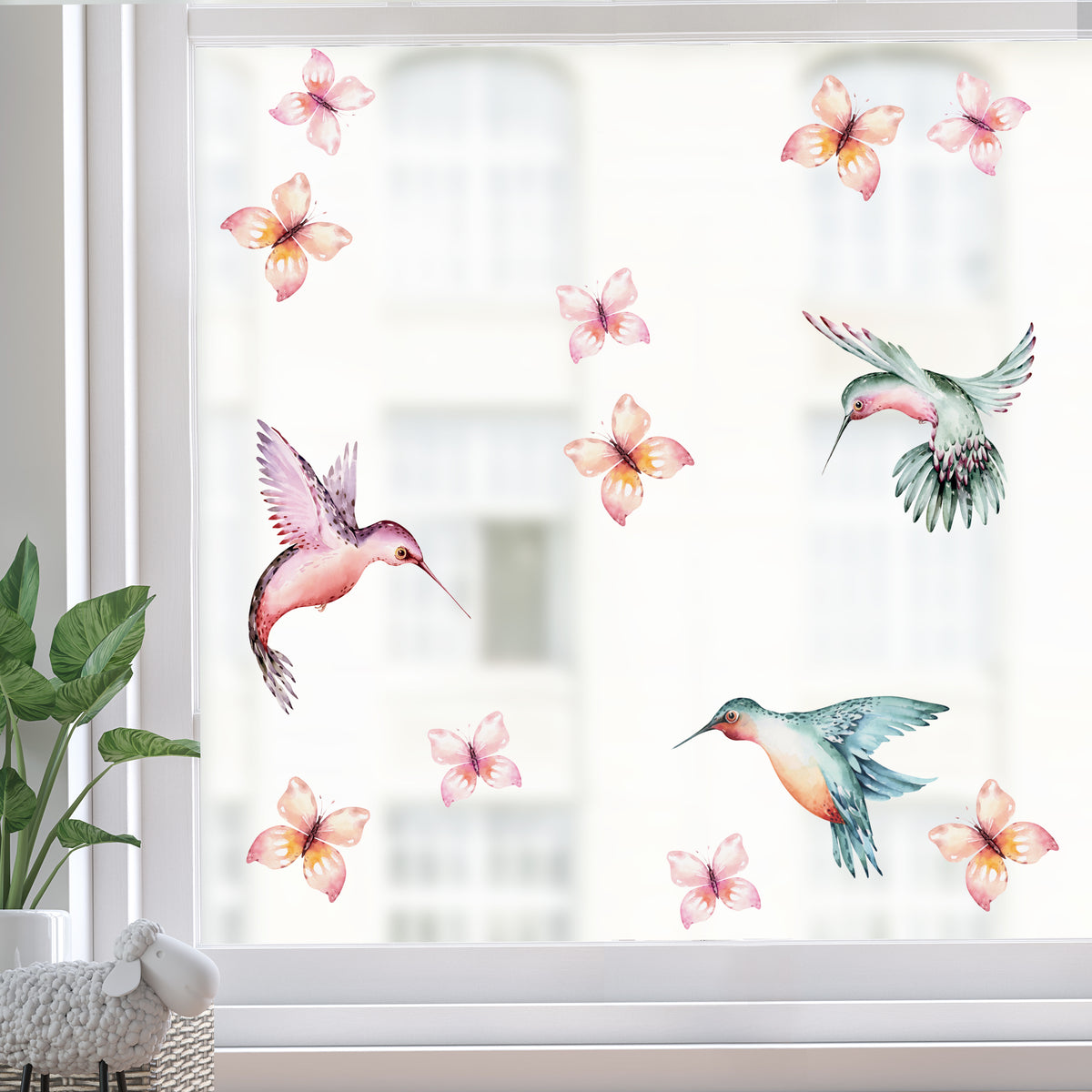 Tropical Bird Butterfly Window Stickers