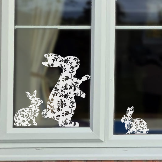 5 x Bunny Window Decals - Chinoiserie