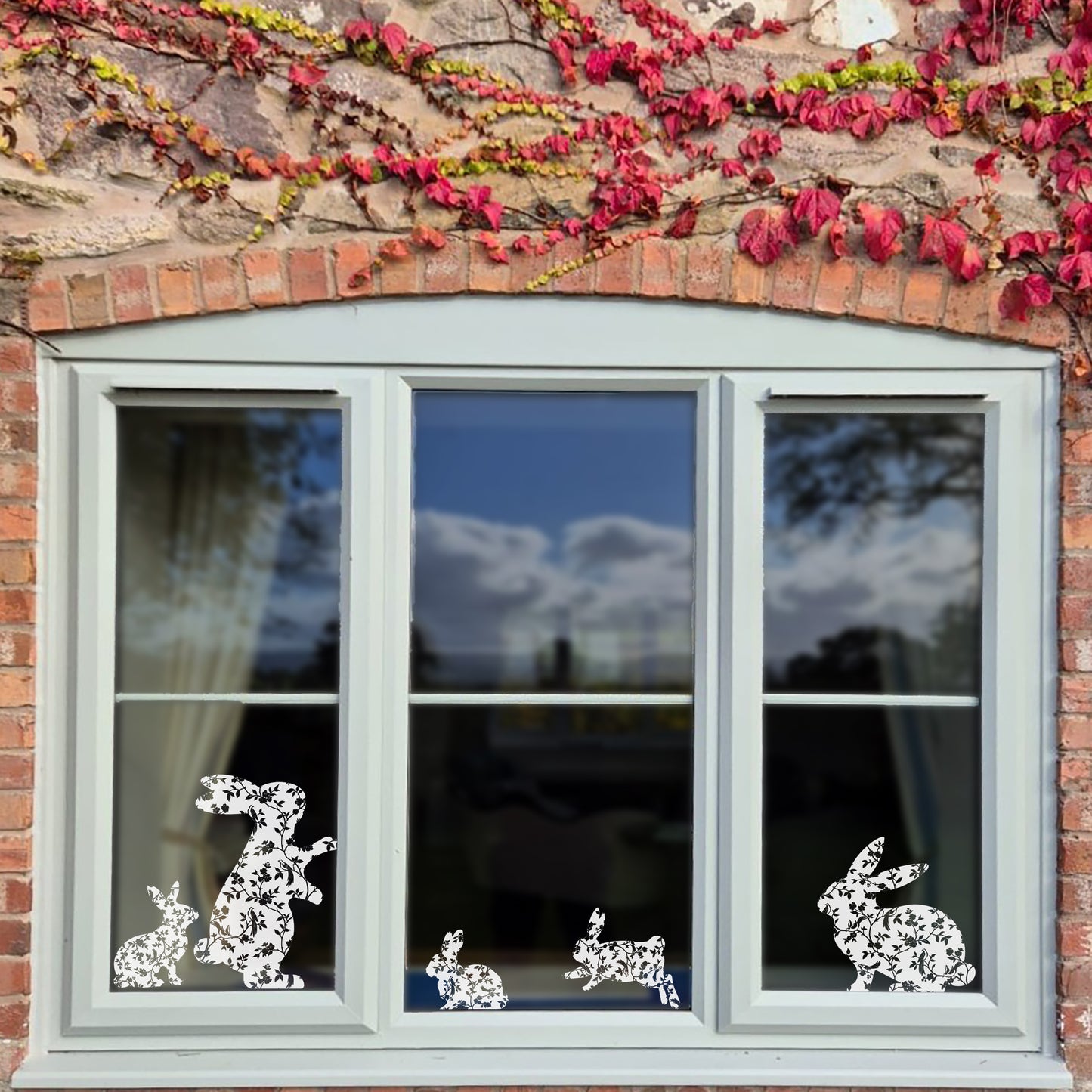 5 x Bunny Window Decals - Chinoiserie