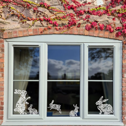5 x Bunny Window Decals - Floral
