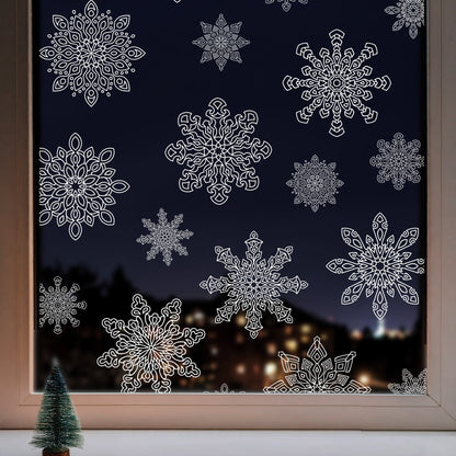 18 Snowflakes Christmas Window Decals