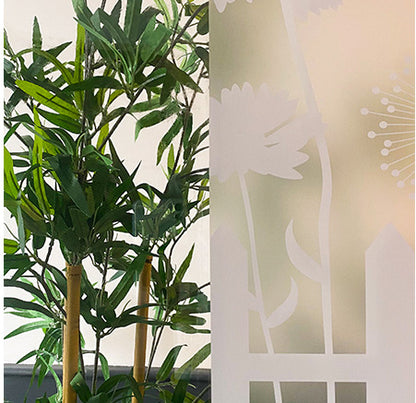 Fence Flowers Frosted Window Privacy Border