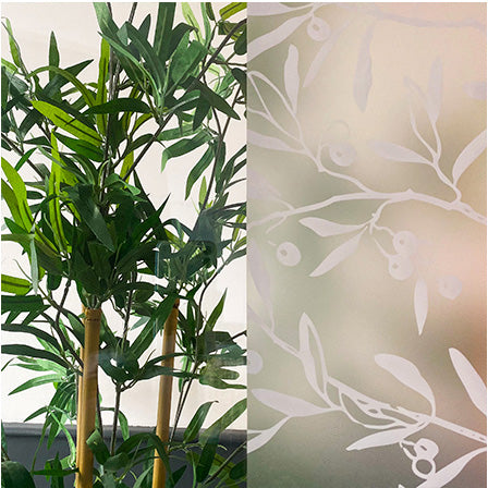 Sprig Berry Frosted Window Privacy Border