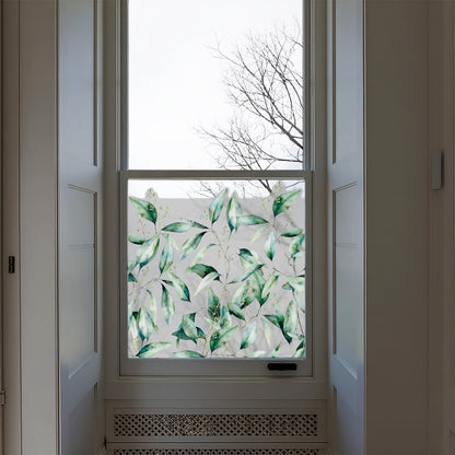 Seeded Eucalyptus Frosted Window Privacy Film Border