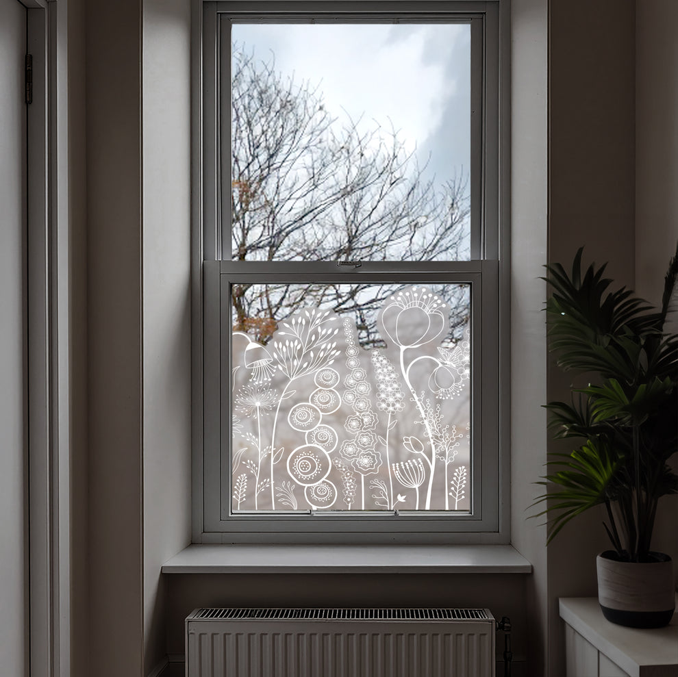 Flower Frosted Window Privacy Border – Dizzy Duck Designs